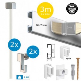 Click Rail White Budget Pack - 3 meters