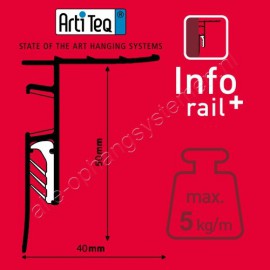Artiteq Info Rail+ (incl. end caps and mounting materials) - 200cm